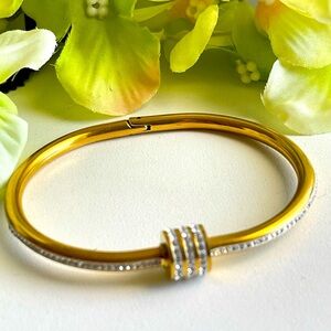Elegant Gold and Silver Bangle Bracelet